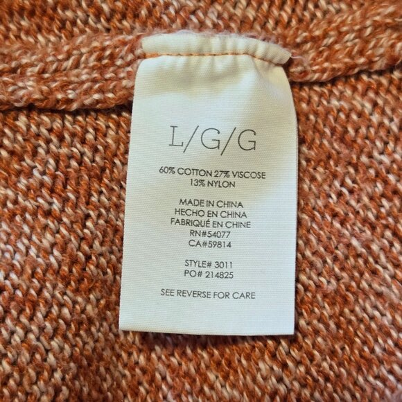 CAbi Foldover Pullover Split Mock Neck Sweater "Turmeric Fleck" Style3011 Size L - Picture 4 of 4
